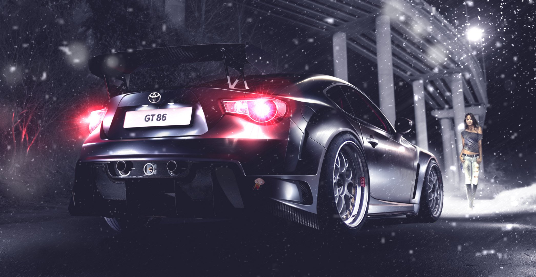 toyota gt 86 silber hinten bbs chrissy teigen stewie griffin schnee brücke