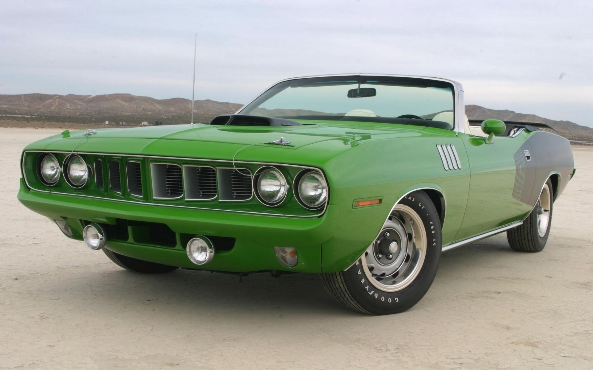 plymouth cuda hemi 1971 vert cabriolet aero hemi vue de face