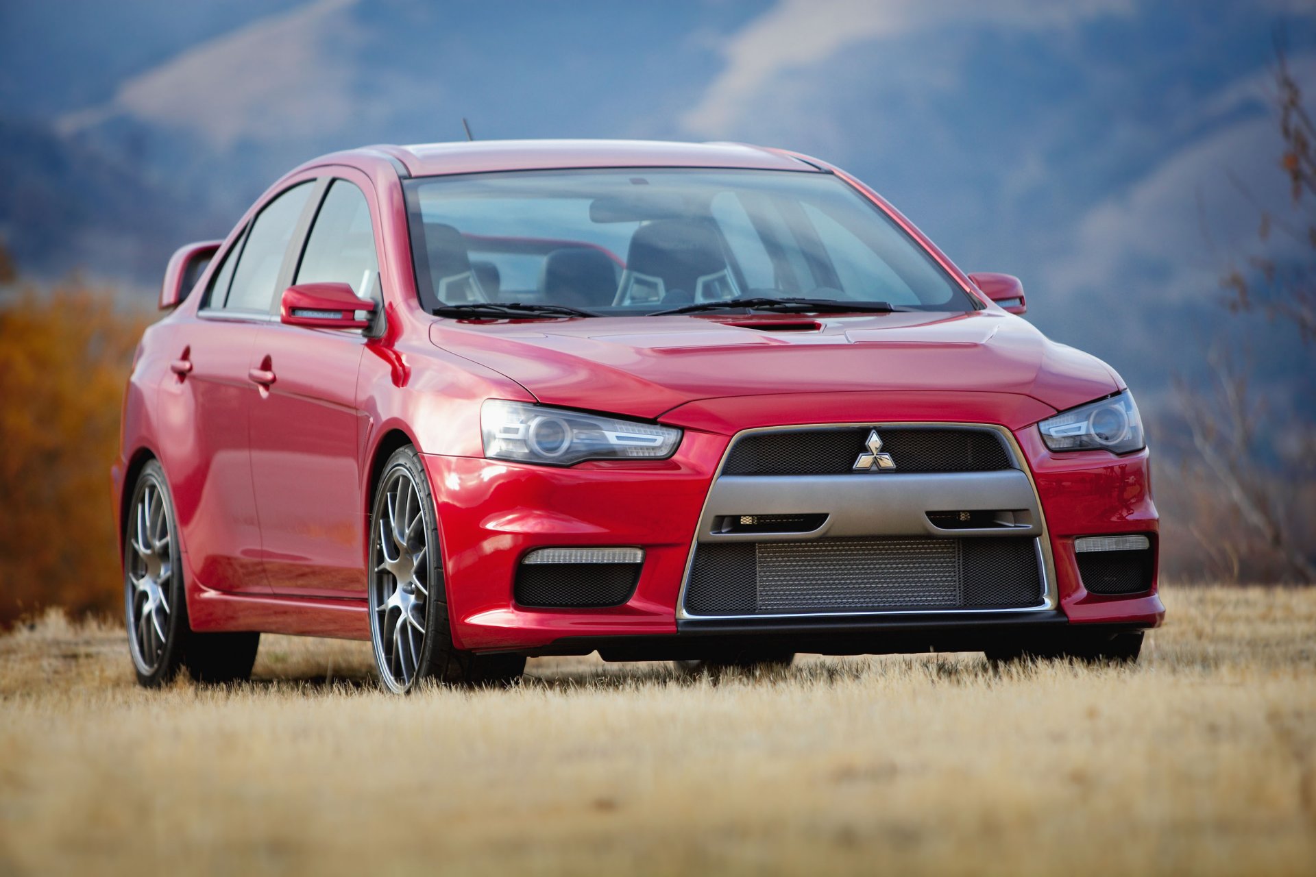 mitsubishi lancer evo x car red wallpaper