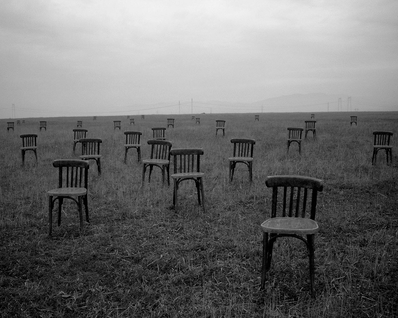 the field photo chairs loneline