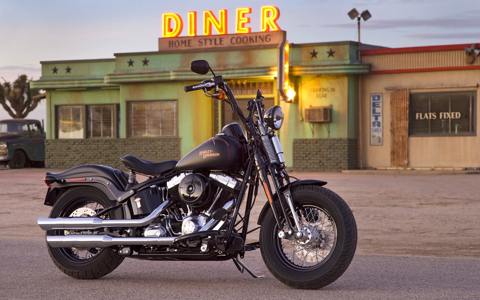 bike harley-davidson flstsb cross bones series dark custom made just without bloat to of the sample second world war 1584-cubic v-shaped engine 96b two camshafts harnessed two-speed transmission cruise control parking razmyto