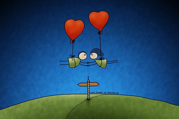 The flight of lovers on balloons