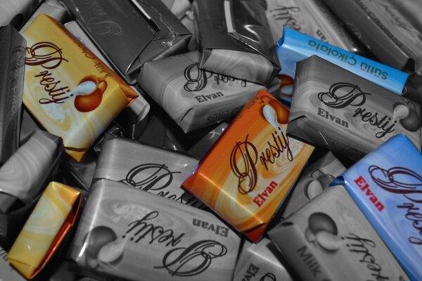 Sweet chocolates with different flavors