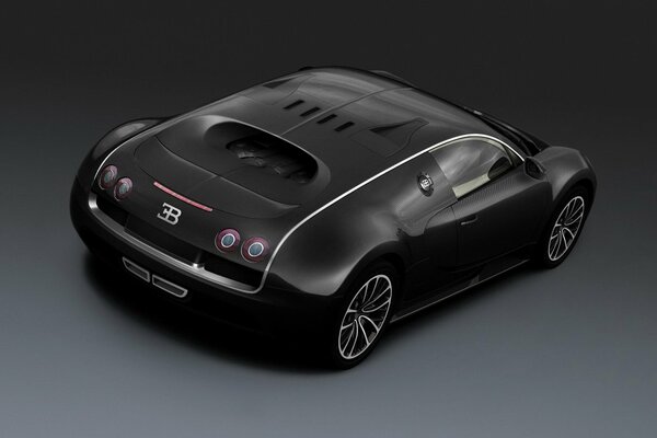 Coche deportivo Bugatti veyron sobre fondo gris