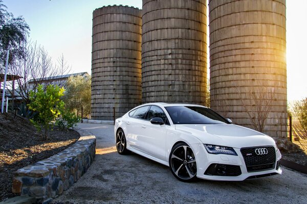 Audi white photo from the front