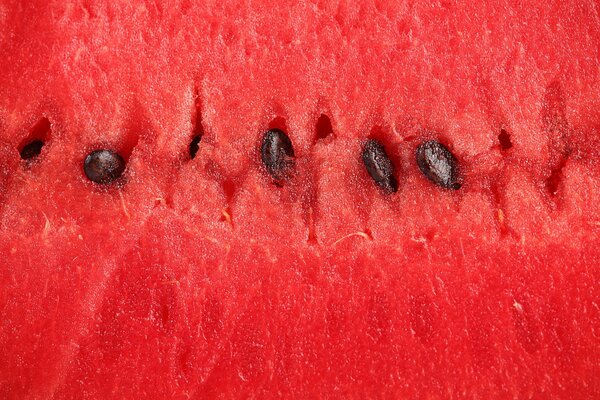 Makro-Fruchtfleisch einer reifen Wassermelone