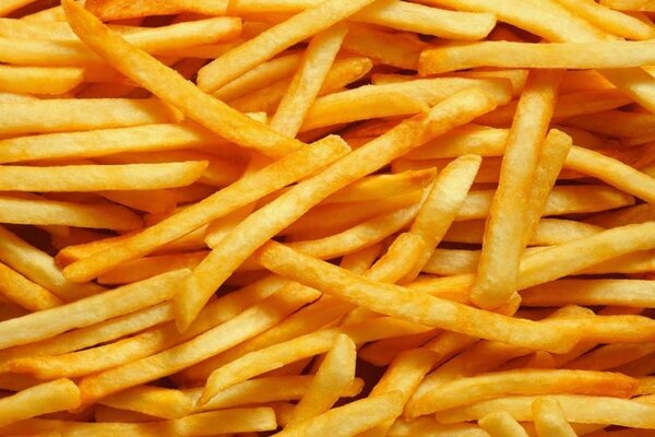 Fried French fries close-up