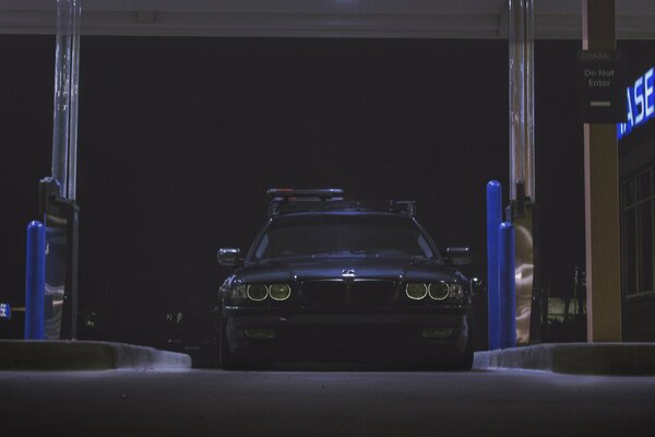 Photo of a car at night