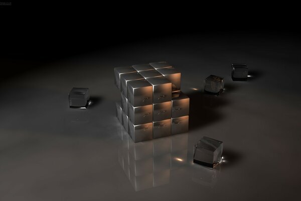 Cube en verre de style High-tech