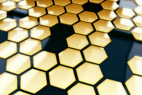 Black and yellow honeycomb with sunlight