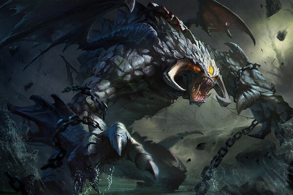 Roshan from the game dota 2 art picture