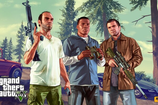 Art based on the GTA game - three armed characters