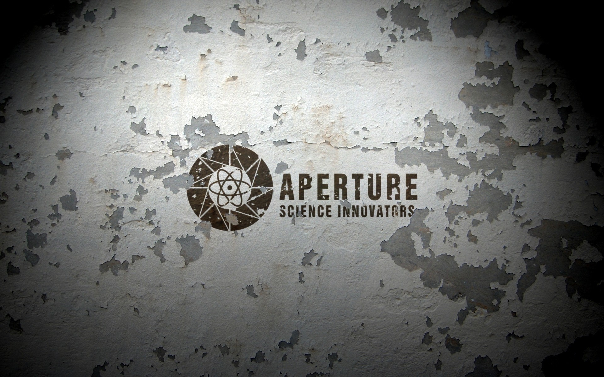 schriftzug portal aperture science fantasie textur logos