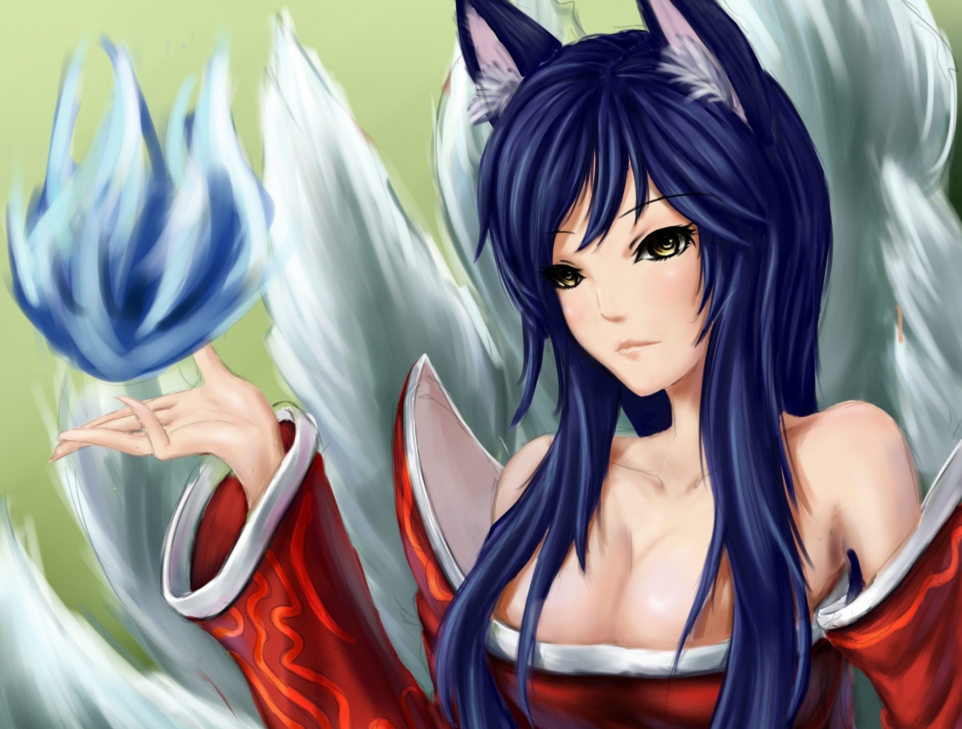 league of legends mädchen ohren hand ahri magie