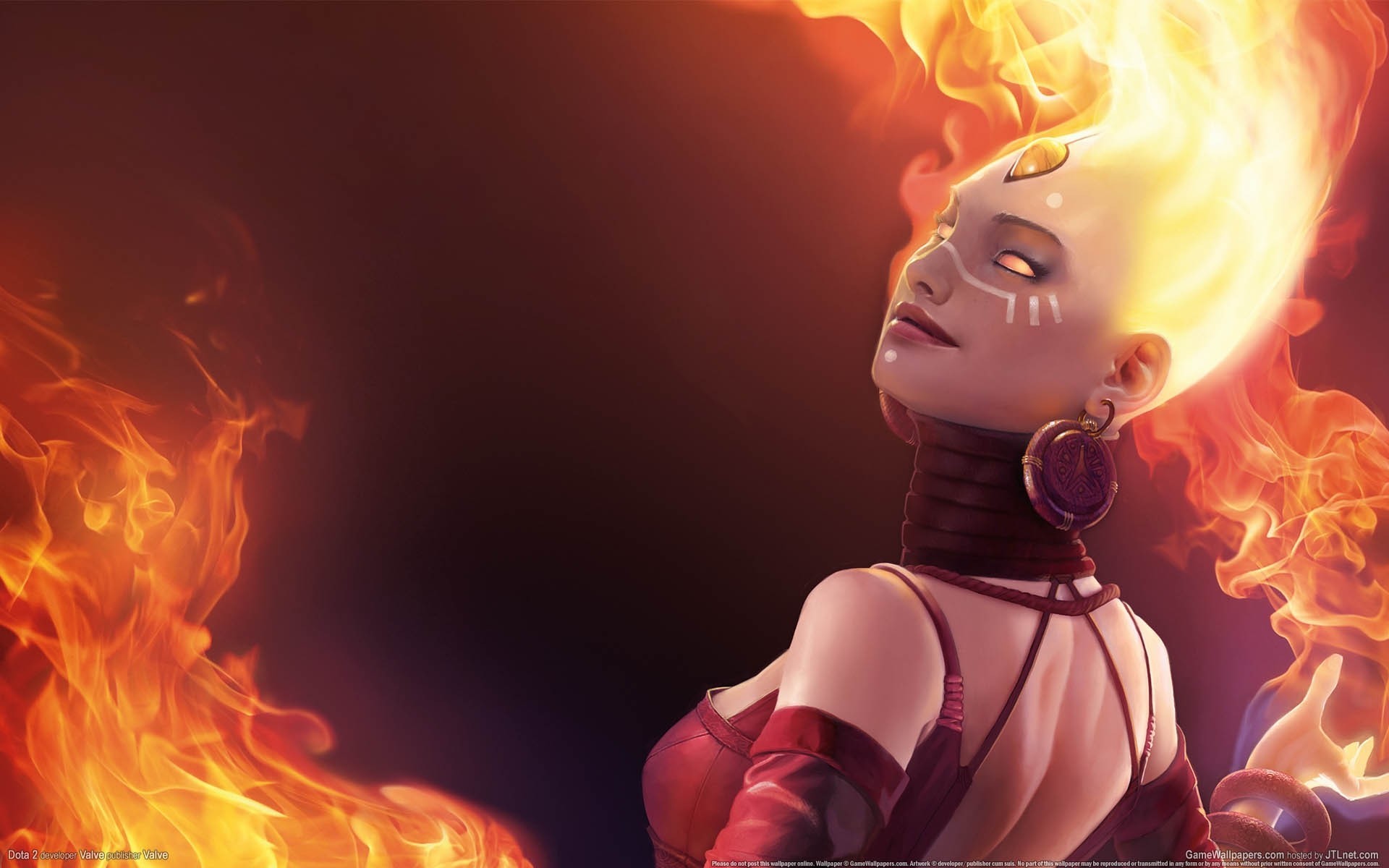 lina pinturas vista fuego fantasía fan art dota ace combat