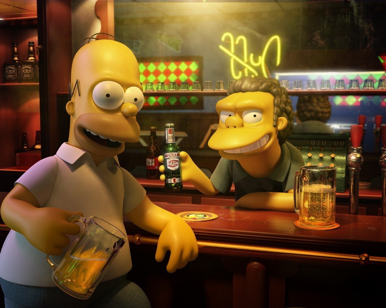 The simpsons homer beer bar