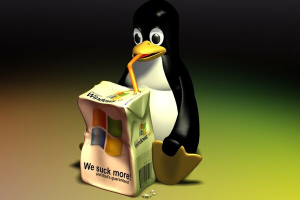 Linux-Pinguin. Witz. holywar