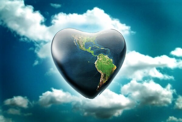 A planet in the form of a heart in the firmament