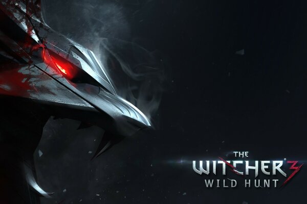 Fondos de pantalla para el juego the Witcher 3: Wild Hunt, cerca de la imagen del medallón de los brujos de la escuela del Lobo