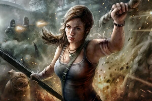 Lara Croft si nasconde dal pericolo