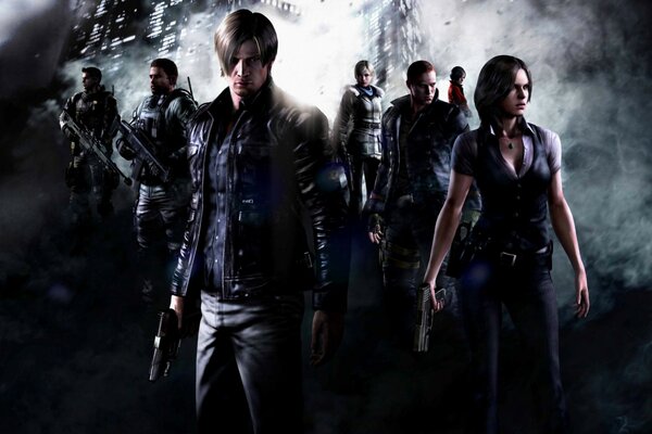 Resident Evil, personnages avec des armes