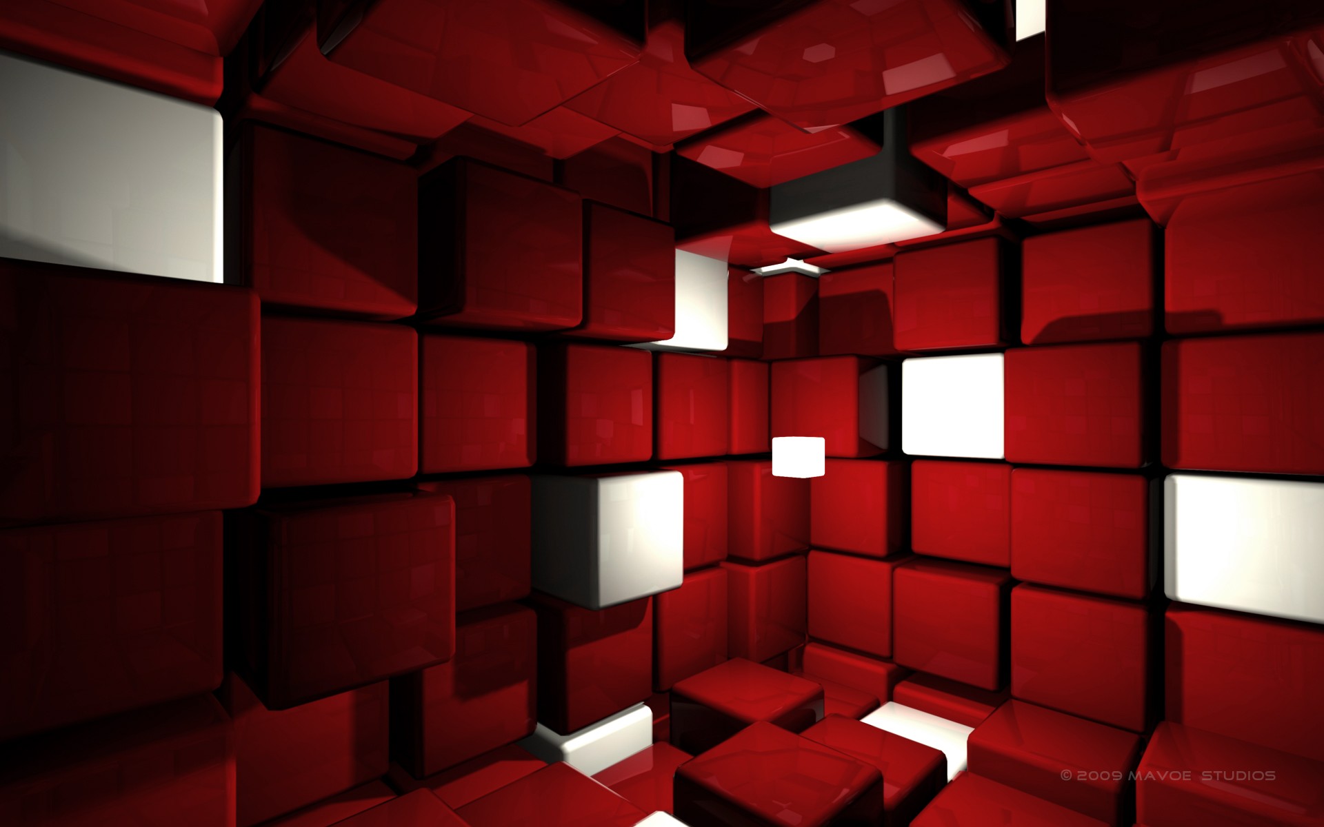 red cubes cube room