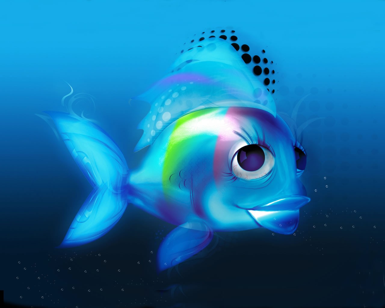 goldfish water blue mood childhood 3d