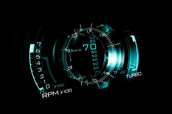 Beautiful tachometer on a black background