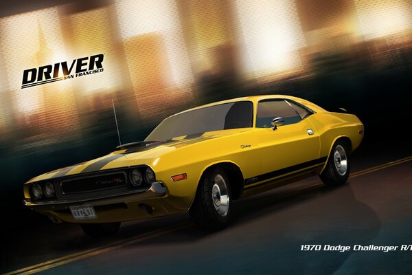 Dodge challenger on a stylish background