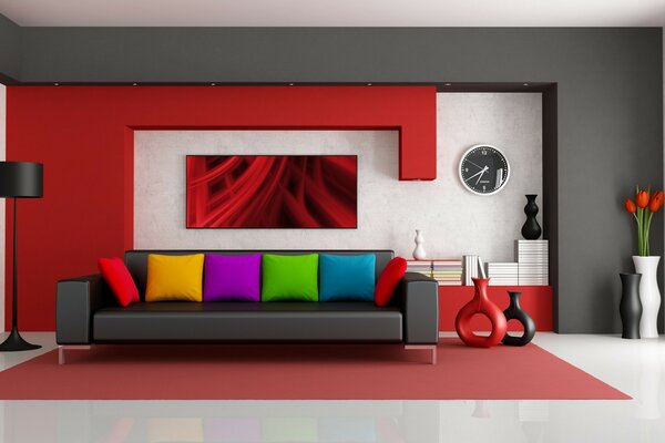 Modern design with bright color combinations