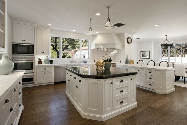 Bright kitchen in white