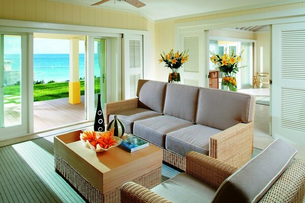 Stylish room with sea view