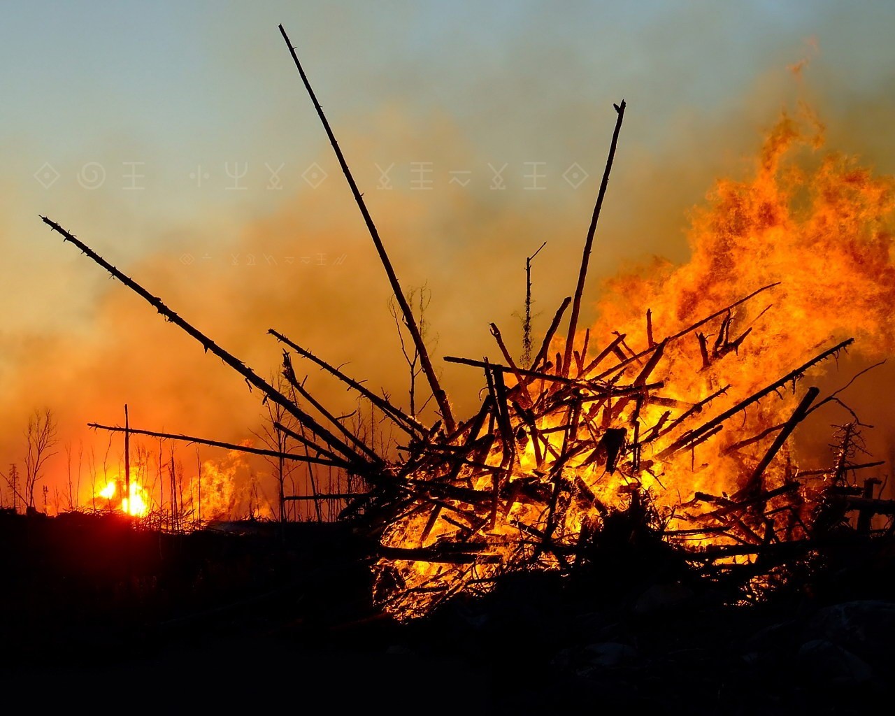 feu bâtons feu de joie feu