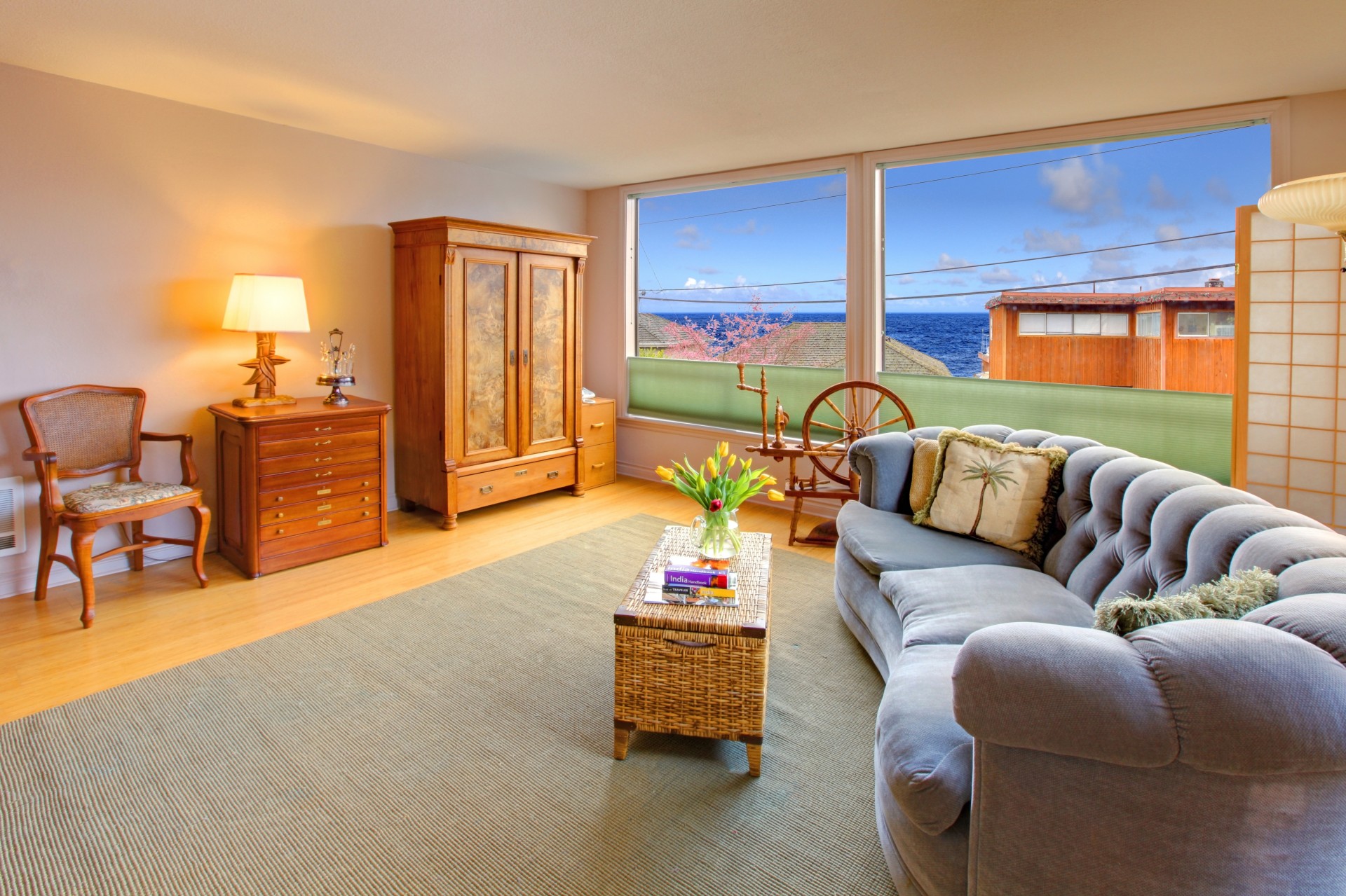 stuhl fenster wolken zimmer tisch himmel meer licht