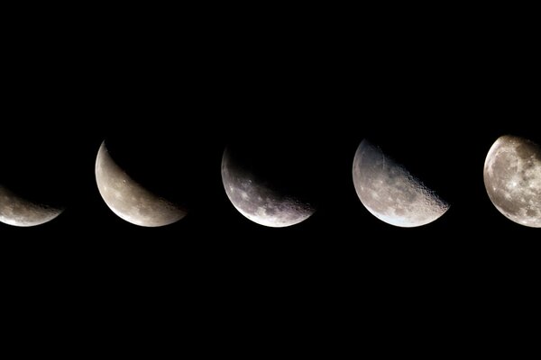 Différentes Phases de la lune la nuit