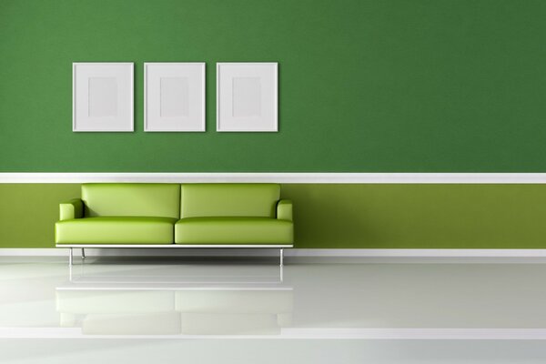 Green room in minimalism style