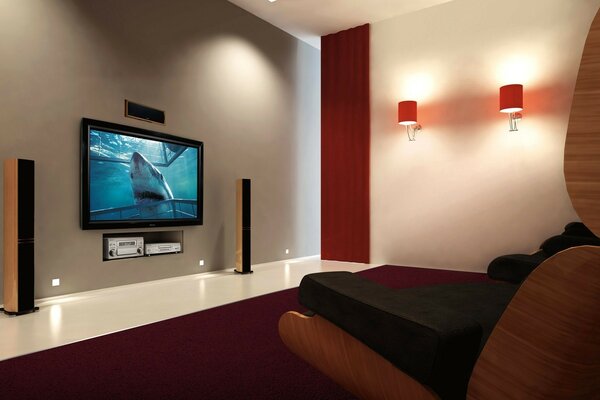 Home cinema theater in the living room