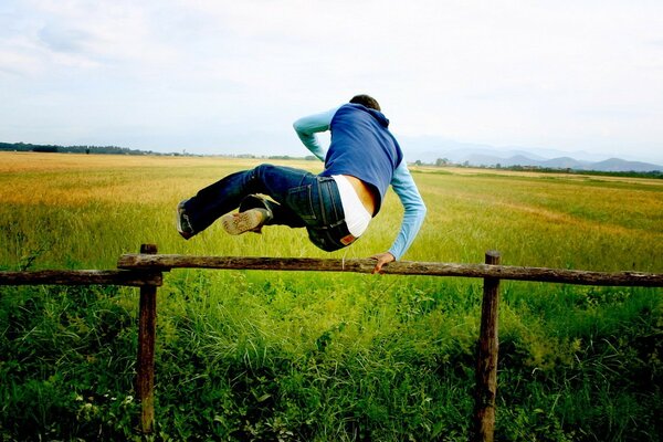 Famously jumping over the fence