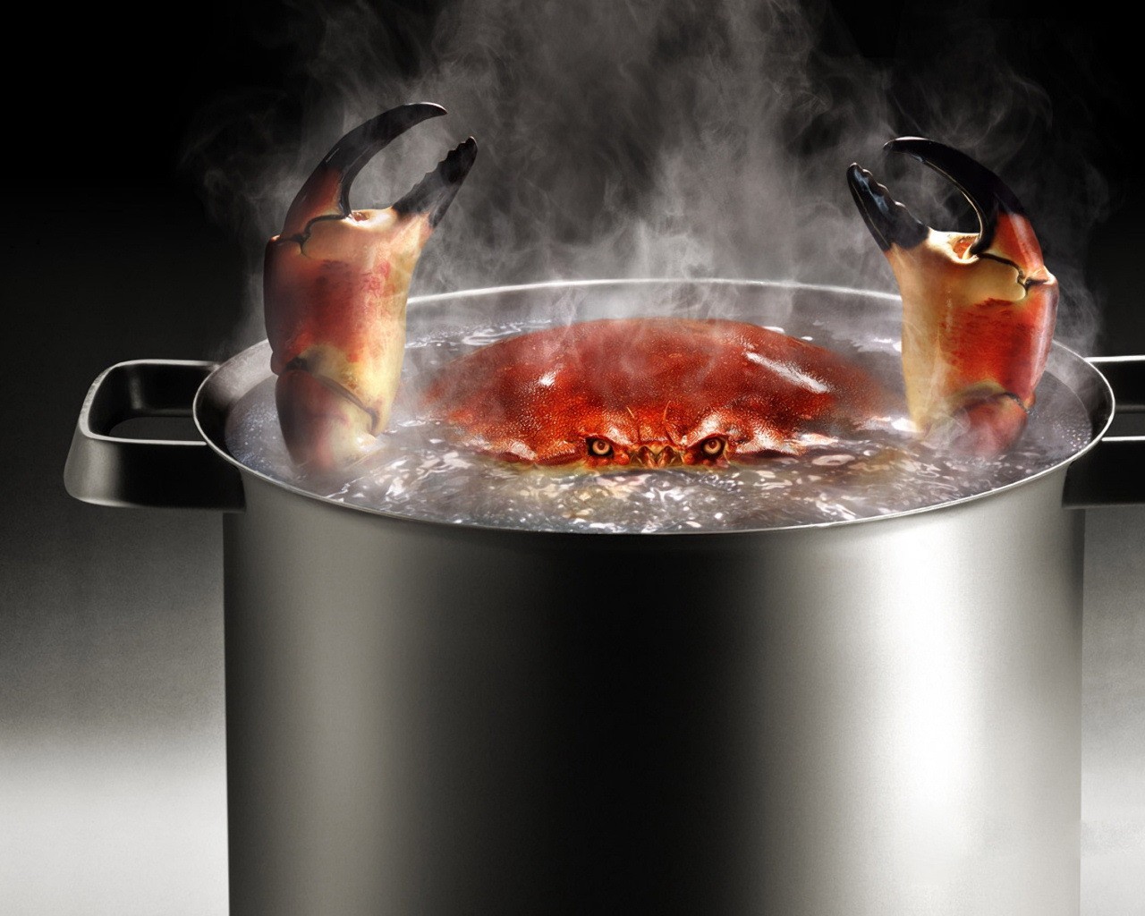 crab pan hot water