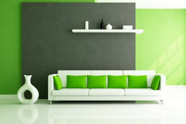Green, White, Grey style