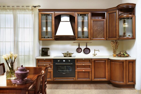 Outdated kitchen design brown