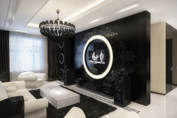 Living room with black design