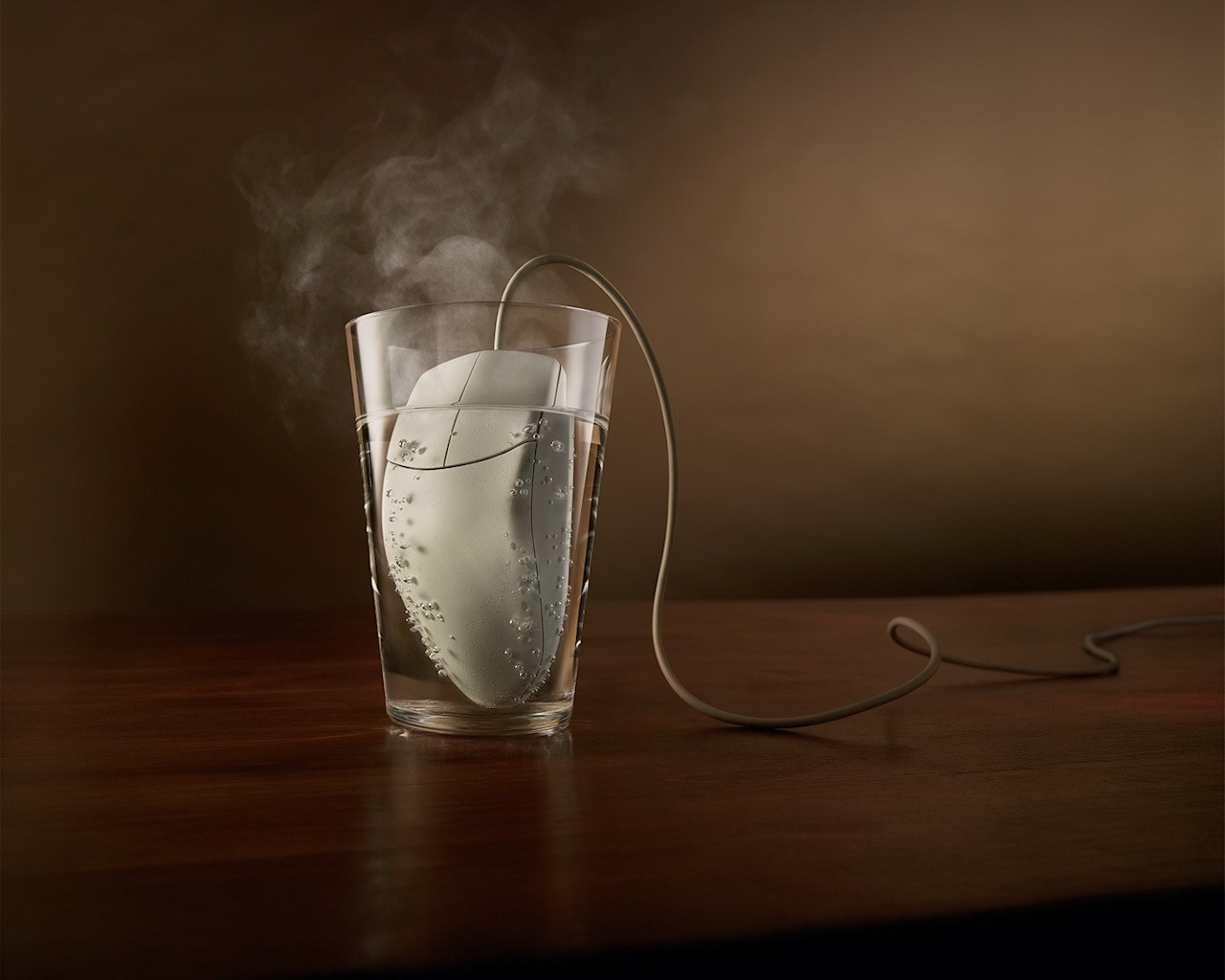 mouse glass heater