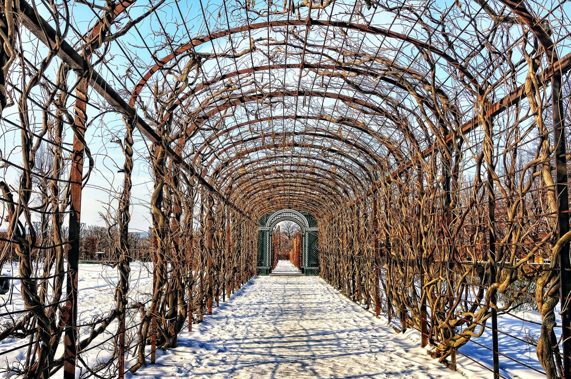 arco jardín pasillo