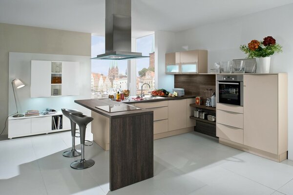 Design of the author s kitchen in gray shades