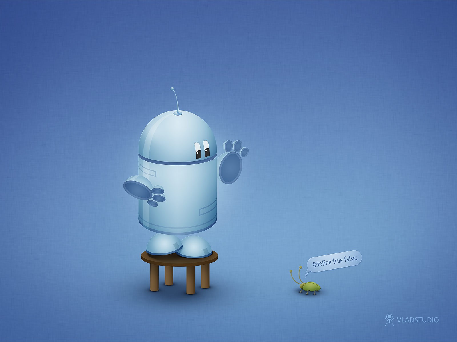 androyd roboter bug blau android