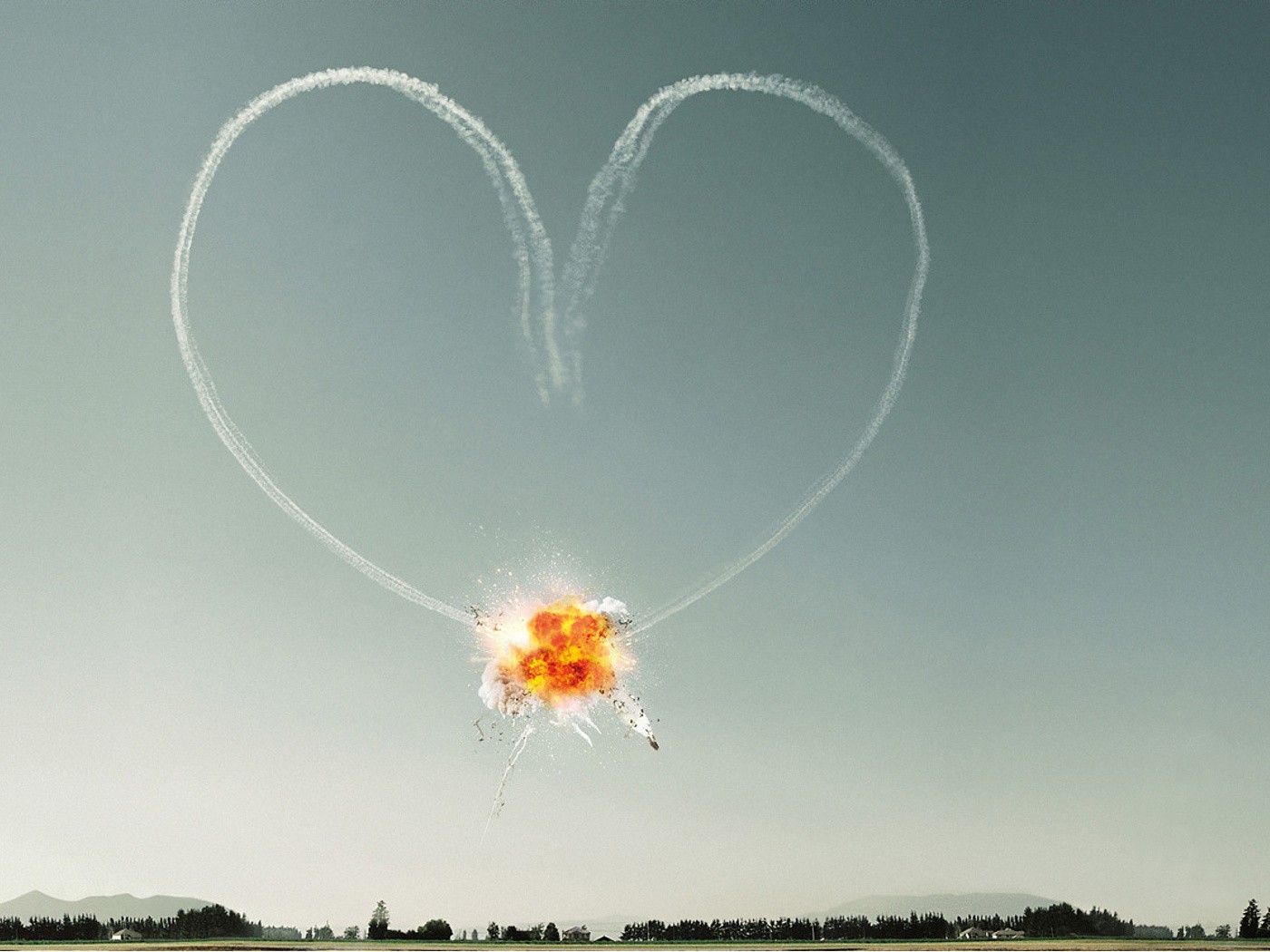 liebe herz explosion flugzeuge himmel