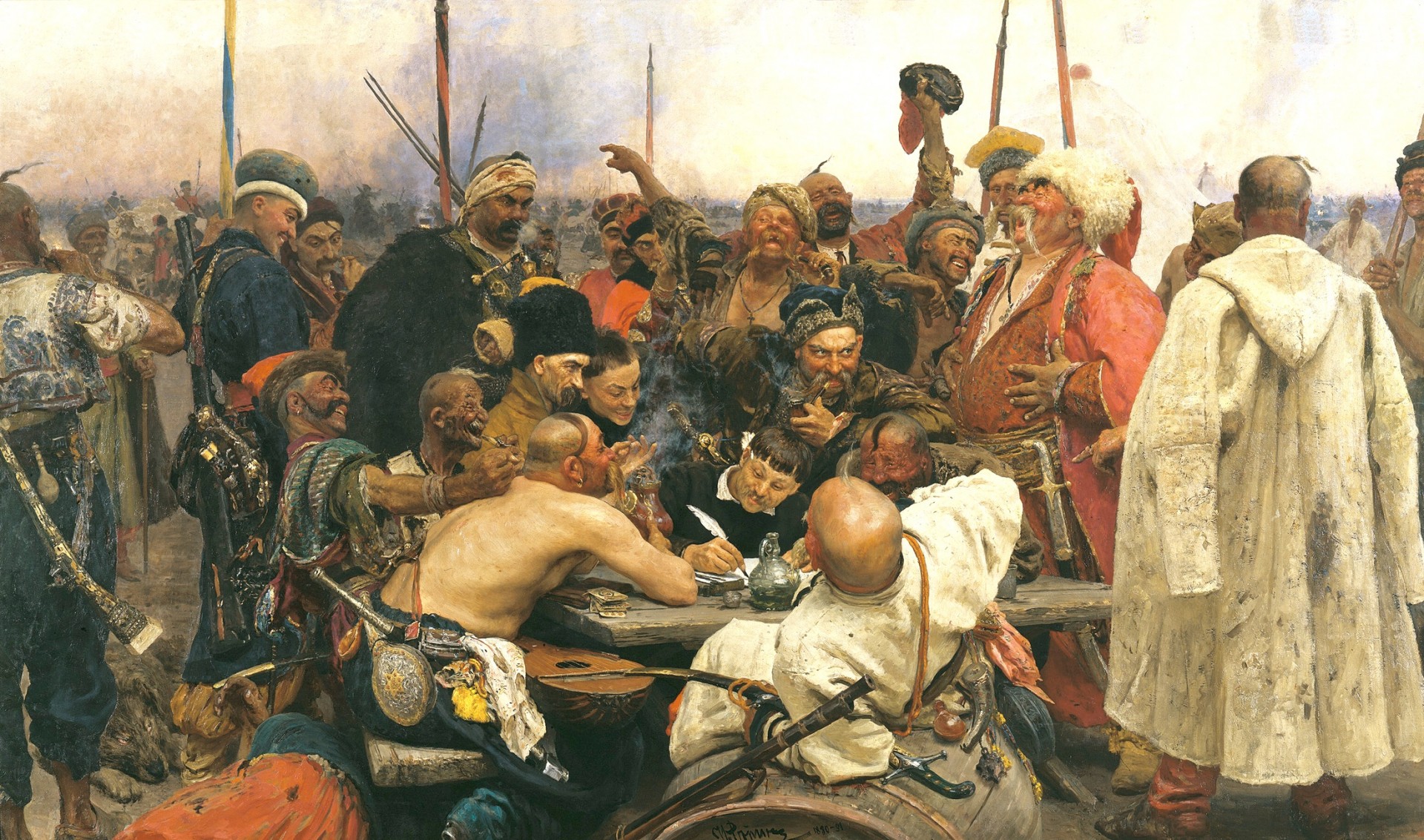 ilya repin zaporozhye schreibt einen brief an den türkischen sultan ein bild