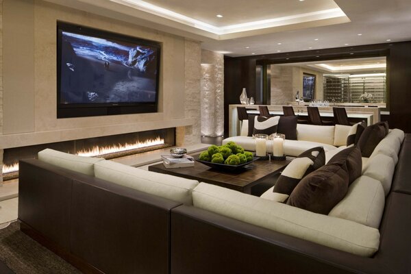 Home Theater decorado por el diseñador