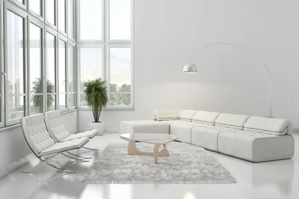 Bright interior for the living room